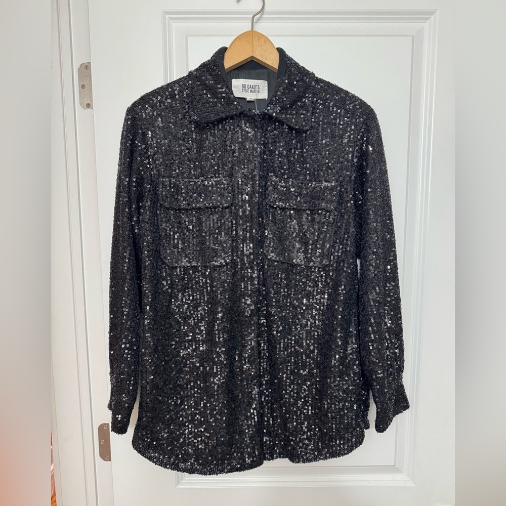BB Dakota Steve Madden Sequin Shacket Size Small